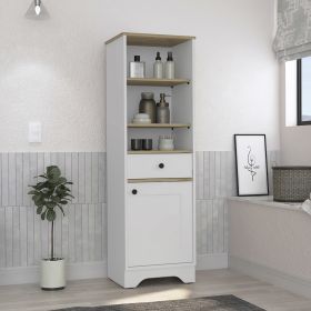 St. Clair Linen Cabinet, Two Interior Shelves, Two Open Shelves