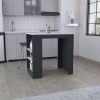 Portree Kitchen Island with 3-Side Shelves