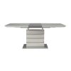 Contemporary Style Dining Table 1pc with Self-Storing Extension Leaf Bright High Gloss White and Gray-Taupe Finish