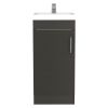 Madrid Bathroom Vanity Sink, Metal Handle, Single Door Cabinet -Black