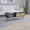 Huna Coffee Table with Hairpin Legs and Ample Storage Drawer