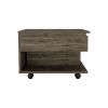 Luanda Lift Top Coffee Table, Casters, One Shelf -Dark Brown