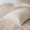 4 Pcs Velvet Comforter Set with Throw Pillow(King/Cal King)