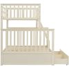 Twin Over Full Bunk Bed with Storage Drawers, Wooden Bunk Bed with Ladder and Safety Guard Rails –Cream