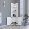 Malibu Freestanding Linen Cabinet, 2-Doors, Open Shelves -White