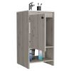 Jane Bathroom Vanity, Single Door Cabinet, Two Shelves -Light Gray