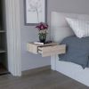 Milano Floating Nightstand , End Table, Side Table Wall-Mounted with Drawer -Light Gray -Bedroom