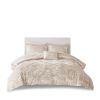 4 Pcs Velvet Comforter Set with Throw Pillow(King/Cal King)