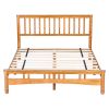 Queen Size Elegant Style Wooden Platform Bed Frame With Headboard,No Need Box Spring,Easy Assembly