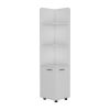 Malibu Freestanding Linen Cabinet, 2-Doors, Open Shelves -White