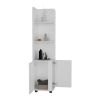 Malibu Freestanding Linen Cabinet, 2-Doors, Open Shelves -White