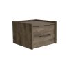 Boa Floating Nightstand , End Table, Side Table Wall-Mounted Single Drawer Design with Handle- Dark Brown - Bedroom