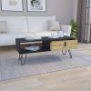 Huna Coffee Table with Hairpin Legs and Ample Storage Drawer