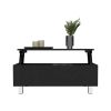 Gambia Lift Top Coffee Table, Four Legs -Black