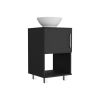 Gouda 18" Single Bathroom Vanity, One Open Shelf, Single Door Cabinet -Black