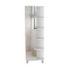 Urano Mirror Linen Cabinet, Four Interior Shelves, Five External Shelves -White