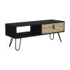 Huna Coffee Table with Hairpin Legs and Ample Storage Drawer