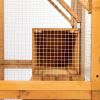 Outdoor Cat Enclosure, Large Wood Cat Cage with Sunlight Top Panel, Perches, Sleeping Boxes, Pet Playpen, Orange