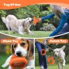 Interactive Dog Toys Detachable Dog Tug of War Toy with 2 Rings Natural Rubber Dog Chew Toys Suitable for Large Dogs for Teeth Cleaning, orange