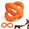 Interactive Dog Toys Detachable Dog Tug of War Toy with 2 Rings Natural Rubber Dog Chew Toys Suitable for Large Dogs for Teeth Cleaning, orange