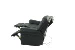 Plush Relax 1pc Manual Motion Loveseat Black Color Bonded Leather 2-Seat Couch Armrest Cushion Seating Living Room Furniture