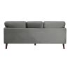 Modern Contemporary Living Room 1pc Sofa Gray Velvet Upholstery Dark Brown Legs Solid Wood Furniture