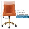 Lift wheel five-star foot back pull point flannelette burning orange gold feet indoor leisure chair simple Nordic style