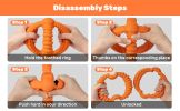 Interactive Dog Toys Detachable Dog Tug of War Toy with 2 Rings Natural Rubber Dog Chew Toys Suitable for Large Dogs for Teeth Cleaning, orange