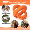 Interactive Dog Toys Detachable Dog Tug of War Toy with 2 Rings Natural Rubber Dog Chew Toys Suitable for Large Dogs for Teeth Cleaning, orange