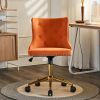 Lift wheel five-star foot back pull point flannelette burning orange gold feet indoor leisure chair simple Nordic style