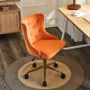 Lift wheel five-star foot back pull point flannelette burning orange gold feet indoor leisure chair simple Nordic style