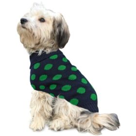 Fashion Pet Contrast Dot Dog Sweater (Option: X Large-Green)