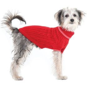 Fashion Pet Cable Knit Dog Sweater (Option: Red - X Small)