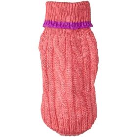 Fashion Pet Cable Knit Dog Sweater (Option: Pink - Small)