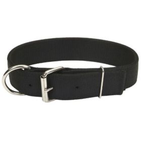 Coastal Pet Macho Dog Double Ply Nylon Collar with Roller Buckle 1.75" Wide Black (Option: 26"Long)