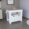 Arlet Kitchen Island Two Door Cabinet and Shelf