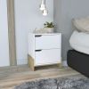 Luss Nightstand, Bedside Table with 2-Drawers