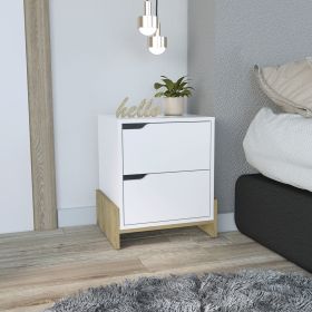 Luss Nightstand, Bedside Table with 2-Drawers (Color: as Pic)