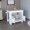 Arlet Kitchen Island Two Door Cabinet and Shelf