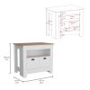 Arlet Kitchen Island Two Door Cabinet and Shelf