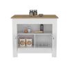 Arlet Kitchen Island Two Door Cabinet and Shelf