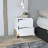 Luss Nightstand, Bedside Table with 2-Drawers