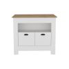 Arlet Kitchen Island Two Door Cabinet and Shelf