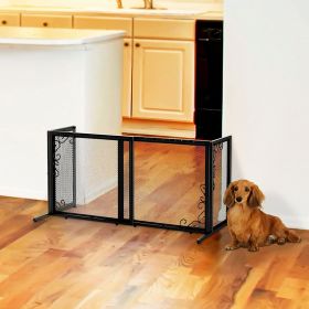 Richell Small Freestanding Metal Mesh Pet Gate (Option: Antique Bronze)